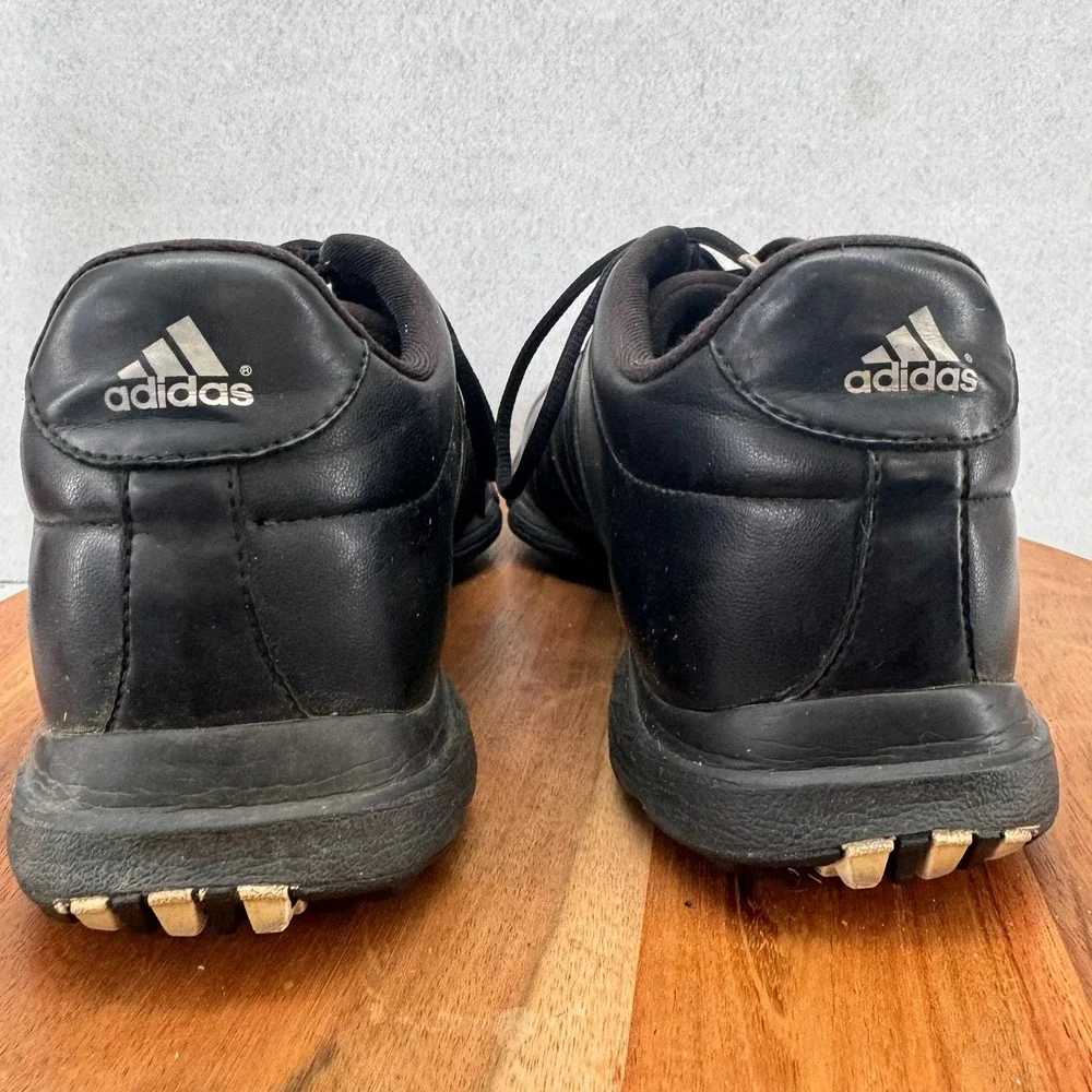 Adidas Golf Shoes Leather Spiked ThinTech Black Golfing‎ Mens Size 9